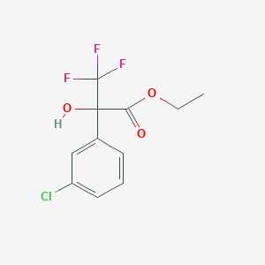 molecular formula C11H10ClF3O3 B12453537 2-(3-Chlorophenyl)-3,3,3-trifluoro-2-hydroxypropionic acid ethyl ester 