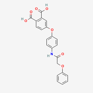 molecular formula C22H17NO7 B12453554 4-[4-(2-Phenoxyacetamido)phenoxy]benzene-1,2-dicarboxylic acid 