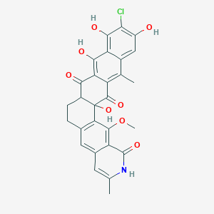 molecular formula C28H22ClNO8 B1245356 20-Chloro-1,17,19,21-tetrahydroxy-3-methoxy-7,24-dimethyl-6-azahexacyclo[12.12.0.02,11.04,9.016,25.018,23]hexacosa-2(11),3,7,9,16,18,20,22,24-nonaene-5,15,26-trione 
