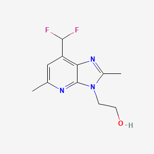 molecular formula C11H13F2N3O B12453561 2-(7-Difluoromethyl-2,5-dimethyl-3H-imidazo-[4,5-b]-pyridin-3-yl)ethanol 