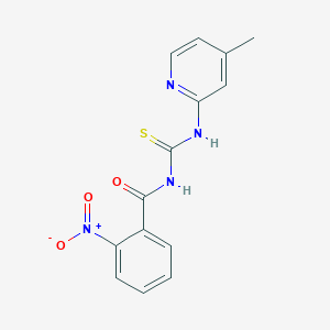 molecular formula C14H12N4O3S B12453563 N-[(4-methylpyridin-2-yl)carbamothioyl]-2-nitrobenzamide 