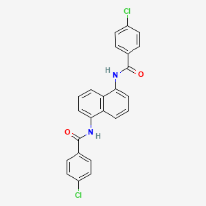 molecular formula C24H16Cl2N2O2 B12453585 N,N'-naphthalene-1,5-diylbis(4-chlorobenzamide) 