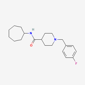 molecular formula C20H29FN2O B12453598 N-cycloheptyl-1-[(4-fluorophenyl)methyl]piperidine-4-carboxamide 