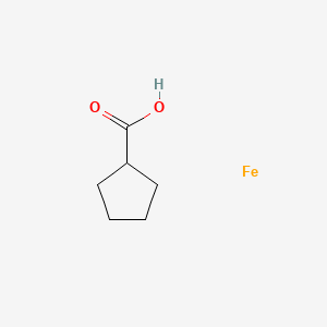 molecular formula C6H10FeO2 B12453604 Cyclopentanecarboxylic acid;iron 