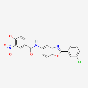 molecular formula C21H14ClN3O5 B12453618 N-[2-(3-chlorophenyl)-1,3-benzoxazol-5-yl]-4-methoxy-3-nitrobenzamide 