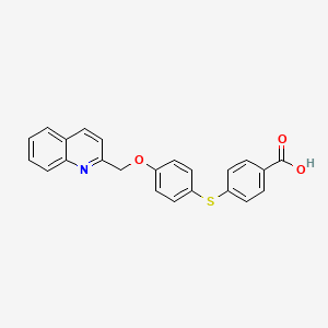 molecular formula C23H17NO3S B1245362 4-[4-(quinolin-2-ylmethoxy)phenyl]sulfanylbenzoic Acid 