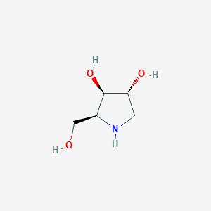 molecular formula C5H11NO3 B1245370 (2S,3R,4R)-2-(hydroxymethyl)pyrrolidine-3,4-diol 