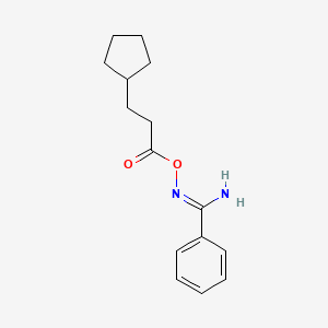 molecular formula C15H20N2O2 B1245384 N'-[(3-cyclopentylpropanoyl)oxy]benzenecarboximidamide 