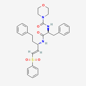 molecular formula C31H35N3O5S B1245389 N-[(2S)-1-[[(E,3S)-1-(Benzenesulfonyl)-5-phenylpent-1-en-3-yl]amino]-1-oxo-3-phenylpropan-2-yl]morpholine-4-carboxamide 