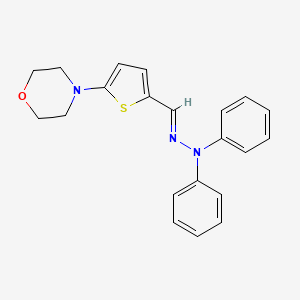molecular formula C21H21N3OS B1245396 N-[(E)-(5-morpholin-4-ylthiophen-2-yl)methylideneamino]-N-phenylaniline 