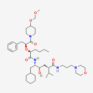 molecular formula C44H74N4O8 B1245404 5-{2-[1-Benzyl-2-(4-methoxymethoxy-piperidin-1-yl)-2-oxo-ethoxy]-hexanoylamino}-6-cyclohexyl-4-hydroxy-2-isopropyl-hexanoic acid (3-morpholin-4-yl-propyl)-amide 