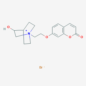 Quinuclidinium, 3-hydroxy-1-(2-((2-oxo-2H-1-benzopyran-7-yl)oxy)ethyl)-, bromide