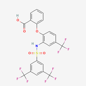molecular formula C22H12F9NO5S B1245429 2-[2-[3,5-Bis (trifluoromethyl)phenylsulfonamido]-4-trifluoromethylphenoxy]benzoic acid 