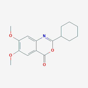 molecular formula C16H19NO4 B12454582 2-Cyclohexyl-6,7-dimethoxy-4H-3,1-benzoxazin-4-one 