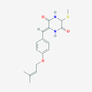 molecular formula C17H20N2O3S B1245465 (3Z)-3-[[4-(3-methylbut-2-enoxy)phenyl]methylidene]-6-methylsulfanylpiperazine-2,5-dione 