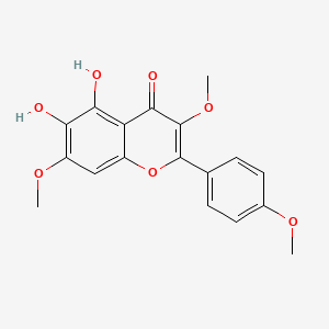 molecular formula C18H16O7 B1245483 5,6-Dihydroxy-3,7,4'-trimethoxyflavone 
