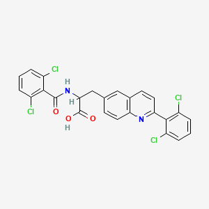 molecular formula C25H16Cl4N2O3 B1245485 N-(2,6-dichlorobenzoyl)-3-[2-(2,6-dichlorophenyl)-6-quinolyl]alanine 