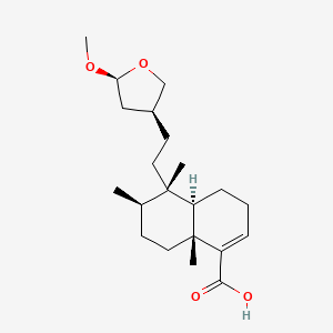 molecular formula C21H34O4 B1245509 13-Epi-15,16-epoxy-15alpha-methoxy-ent-clerod-3-en-18-oic acid 