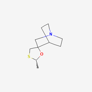 molecular formula C10H17NOS B1245513 (2S)-2-Methylspiro[1,3-oxathiolane-5,3'-1-azabicyclo[2.2.2]octane] 