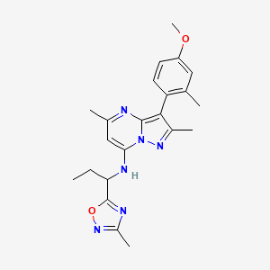 3-(4-methoxy-2-methylphenyl)-2,5-dimethyl-N-[1-(3-methyl-1,2,4-oxadiazol-5-yl)propyl]pyrazolo[1,5-a]pyrimidin-7-amine