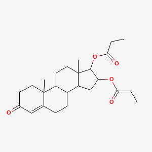 molecular formula C25H36O5 B1245526 16α-羟基睾酮二丙酸酯 CAS No. 22204-52-0