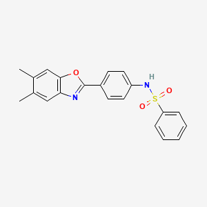 N-[4-(5,6-dimethyl-1,3-benzoxazol-2-yl)phenyl]benzenesulfonamide