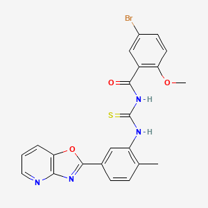 molecular formula C22H17BrN4O3S B12455309 5-bromo-2-methoxy-N-{[2-methyl-5-([1,3]oxazolo[4,5-b]pyridin-2-yl)phenyl]carbamothioyl}benzamide 