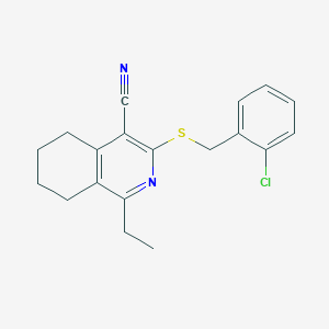 3-[(2-Chlorobenzyl)sulfanyl]-1-ethyl-5,6,7,8-tetrahydroisoquinoline-4-carbonitrile