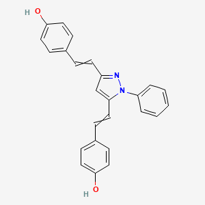 4,4'-[(1-Phenylpyrazole-3,5-diyl)bis(ethene-2,1-diyl)]diphenol