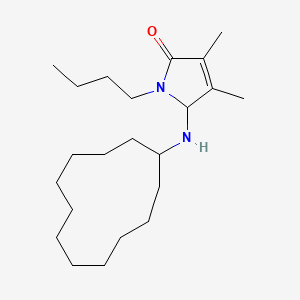 molecular formula C22H40N2O B12455358 1-butyl-5-(cyclododecylamino)-3,4-dimethyl-1,5-dihydro-2H-pyrrol-2-one 