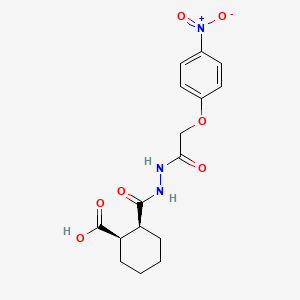 (1R,2S)-2-({2-[(4-nitrophenoxy)acetyl]hydrazinyl}carbonyl)cyclohexanecarboxylic acid