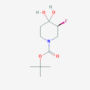 tert-butyl (3S)-3-fluoro-4,4-dihydroxy-piperidine-1-carboxylate