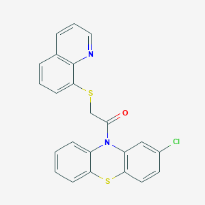 1-(2-chloro-10H-phenothiazin-10-yl)-2-(quinolin-8-ylsulfanyl)ethanone