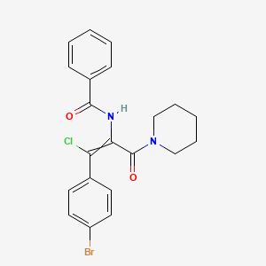 N-[(1Z)-1-(4-bromophenyl)-1-chloro-3-oxo-3-(piperidin-1-yl)prop-1-en-2-yl]benzamide