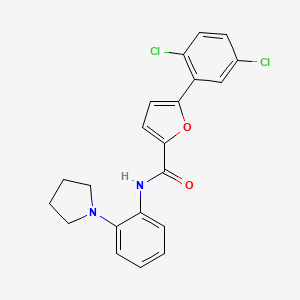 molecular formula C21H18Cl2N2O2 B12455509 5-(2,5-dichlorophenyl)-N-[2-(pyrrolidin-1-yl)phenyl]furan-2-carboxamide 