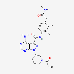 molecular formula C26H32N8O3 B12455510 4-amino-N-{4-[(dimethylcarbamoyl)methyl]-2,3-dimethylphenyl}-1-[1-(prop-2-enoyl)piperidin-3-yl]pyrazolo[3,4-d]pyrimidine-3-carboxamide 