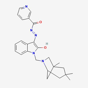 N'-{(3Z)-2-oxo-1-[(1,3,3-trimethyl-6-azabicyclo[3.2.1]oct-6-yl)methyl]-1,2-dihydro-3H-indol-3-ylidene}pyridine-3-carbohydrazide