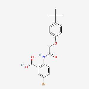 molecular formula C19H20BrNO4 B12455525 5-Bromo-2-{[(4-tert-butylphenoxy)acetyl]amino}benzoic acid 