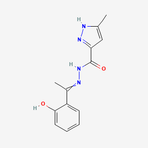 molecular formula C13H14N4O2 B12455527 N-[1-(2-hydroxyphenyl)ethylideneamino]-5-methyl-1H-pyrazole-3-carboxamide CAS No. 944780-95-4