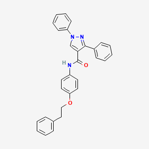 1,3-diphenyl-N-[4-(2-phenylethoxy)phenyl]-1H-pyrazole-4-carboxamide