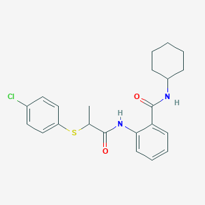 2-({2-[(4-chlorophenyl)sulfanyl]propanoyl}amino)-N-cyclohexylbenzamide