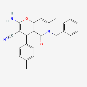 2-amino-6-benzyl-7-methyl-4-(4-methylphenyl)-5-oxo-4H-pyrano[3,2-c]pyridine-3-carbonitrile