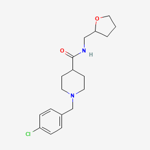 molecular formula C18H25ClN2O2 B12455584 1-(4-chlorobenzyl)-N-(tetrahydrofuran-2-ylmethyl)piperidine-4-carboxamide 