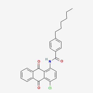 N-(4-chloro-9,10-dioxoanthracen-1-yl)-4-hexylbenzamide