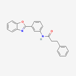 molecular formula C22H18N2O2 B12455607 N-[3-(1,3-benzoxazol-2-yl)phenyl]-3-phenylpropanamide 