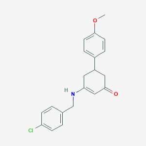 3-[(4-Chlorobenzyl)amino]-5-(4-methoxyphenyl)cyclohex-2-en-1-one