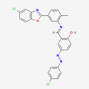 2-[(E)-{[5-(5-chloro-1,3-benzoxazol-2-yl)-2-methylphenyl]imino}methyl]-4-[(E)-(4-chlorophenyl)diazenyl]phenol