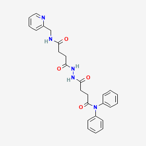 molecular formula C26H27N5O4 B12455637 4-oxo-4-(2-{4-oxo-4-[(pyridin-2-ylmethyl)amino]butanoyl}hydrazinyl)-N,N-diphenylbutanamide 