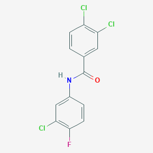 molecular formula C13H7Cl3FNO B12455654 3,4-dichloro-N-(3-chloro-4-fluorophenyl)benzamide 