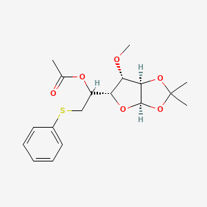 1-[(3aR,5S,6S,6aR)-6-methoxy-2,2-dimethyl-tetrahydro-2H-furo[2,3-d][1,3]dioxol-5-yl]-2-(phenylsulfanyl)ethyl acetate